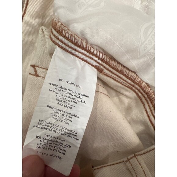 Dickies Juniors Natural Canvas High-Waisted Shorts New 9 / 29 - Picture 7 of 9